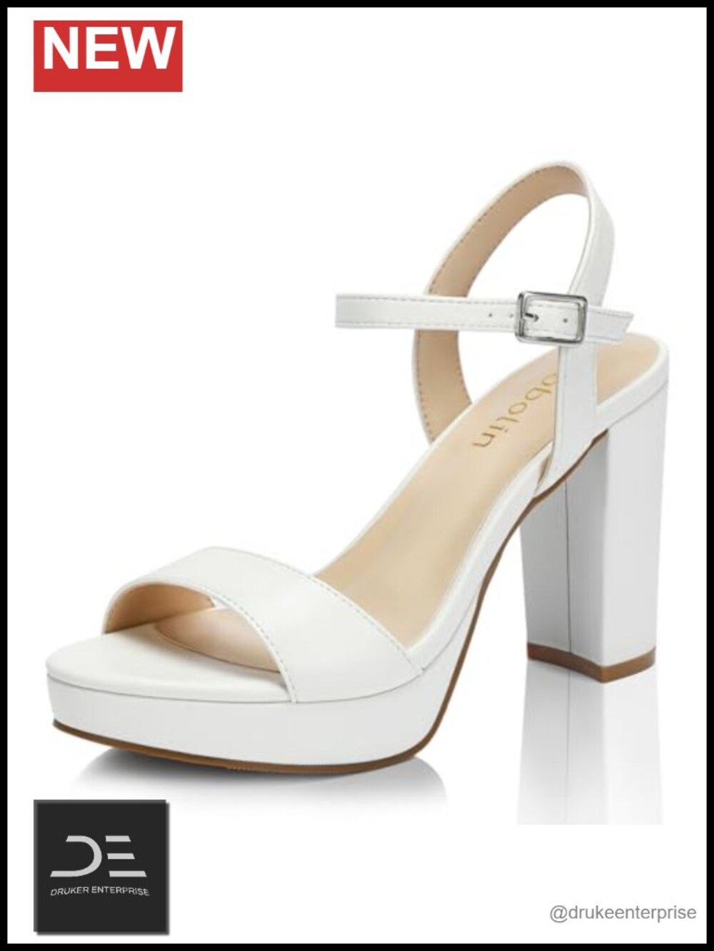 Wide Width Block Chunky Platform Heels Sandals Ankle Strap Open Toe Dress Shoes